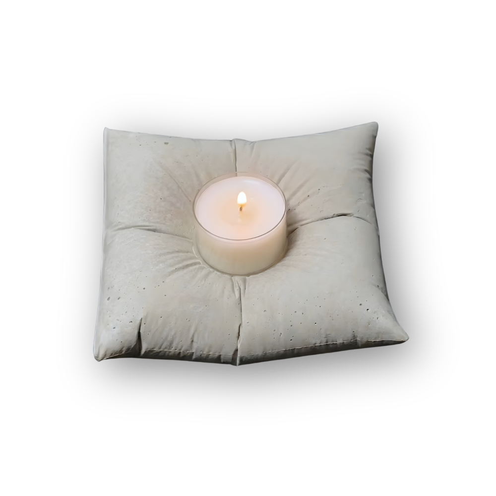 Cement Pillow Candle Holder